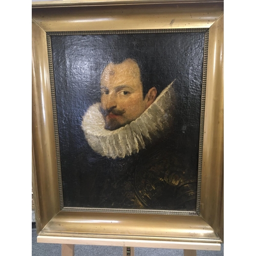 83 - A framed portrait possible 17th century Lombard School. Canvas repaired and altered. Unsigned. 58x69... 