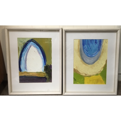 250 - Anne Rigney, 2 contemporary acrylic on canvas paintings., signed and dated 04. 50cm x 39.5cm