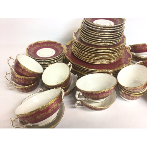 1112 - Coalport Hazelton dinner and tea set including soup bowls, plates, cups etc. postage cat D