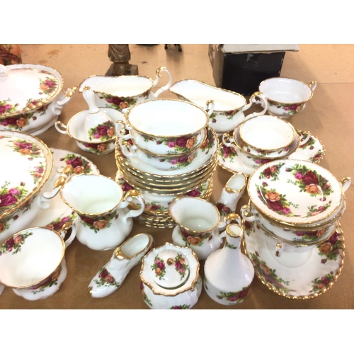 1128 - Large Royal Albert Old Country Rose tea/ coffee set. Postage cat D. Some signs of damage.