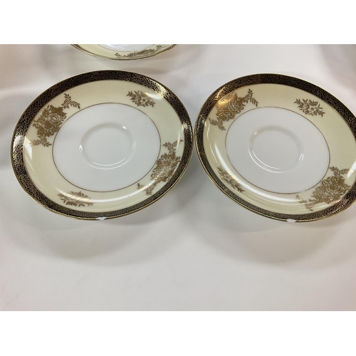 1132 - A Noritake tea set. There is damage to three of the cups and clips on 2 saucers see last picture. Po... 