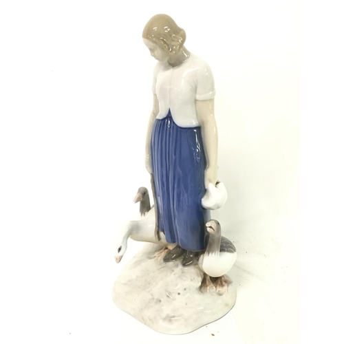 1135 - B&G Bing & Grondahl Copenhagen Denmark Porcelain figure of a girl with geese, approximately 25cm tal... 