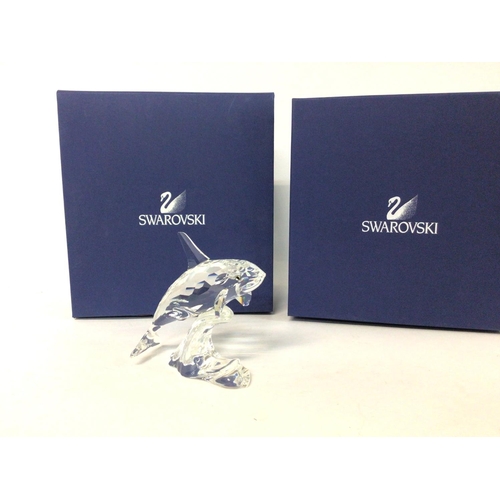 1184 - Boxed Swarovski Orca Whale , postage cat d no obvious signs of damage or restoration