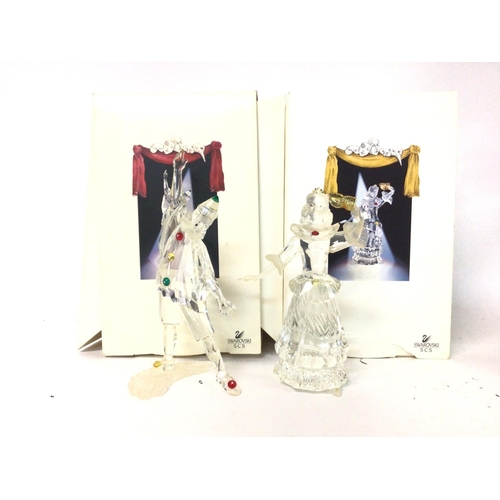 1201 - Swarovski Masquerade figures, Pierrot & Columbine. Postage cat d. No signs of obvious damage/restora... 