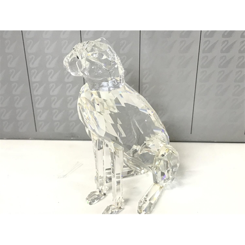 1219 - Swarovski Silver Crystal Cheetah, postage cat D no signs of obvious damage/ restoration