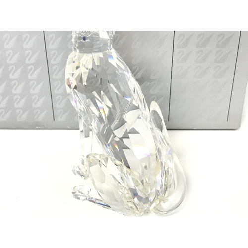 1219 - Swarovski Silver Crystal Cheetah, postage cat D no signs of obvious damage/ restoration