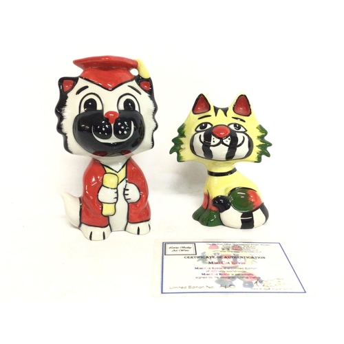 1245 - Lorna Bailey cats including a limited edition out of 40 Mini cat Kevin with certificate, postage cat... 