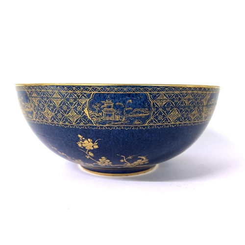 1266 - A Carlton Ware bowl with gilt and enamel painted decoration, 23.5cm x 10cm. (D).