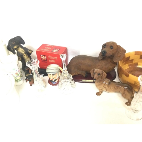 1290 - A collection of ceramics including dog figures by Beswick & other, cut glass vases, Aynsley vase etc