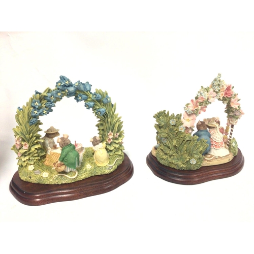 1303 - Two Border fine arts sculptures from the Brambly hedge series. Including spring tableau and summer t... 