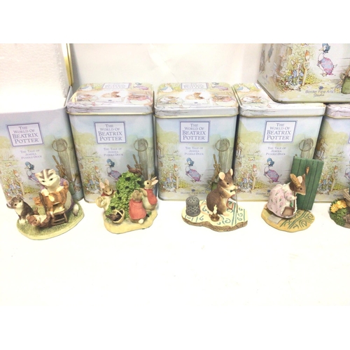 1306 - An assorted collection of Beatrix Potter figures by Border Fine arts. All with original tins. No dam... 