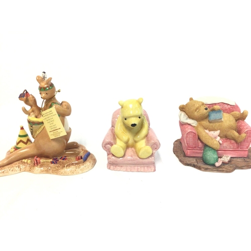 1312 - Winnie the Pooh figurines by Royal Doulton and Border fine arts. No damage on any of the figurines.