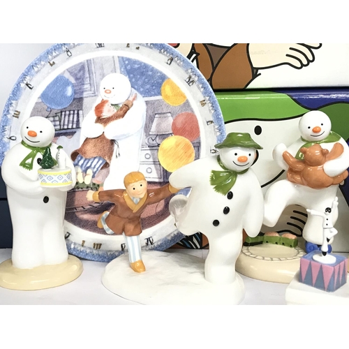 1330 - Boxed limited edition The Snowman Coalport porcelain characters with plate and Trinket box by Enamel... 