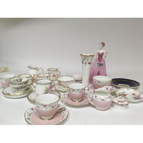 1368 - A Collection of bone China and porcelain including Royal Albert Royal crown Derby. Some cups are cra... 