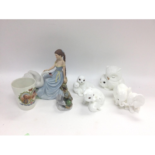 1416 - A collection of Wade Disney figures, glass animals, Royal Osborne ceramic animals etc. Shipping cate... 