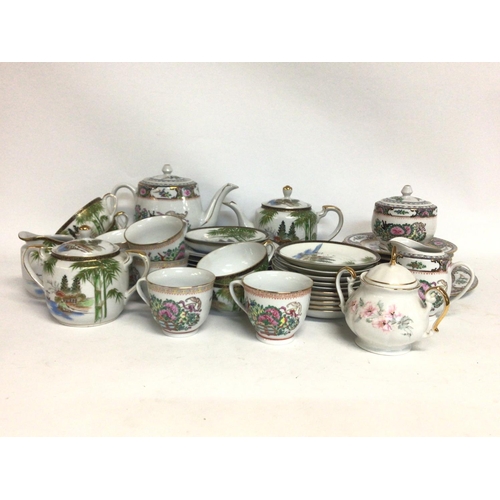 1538 - Two oriental tea sets , some damage. postage cat D