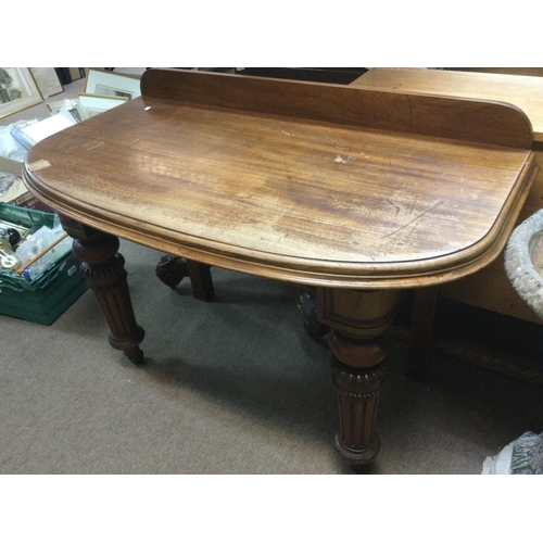 1611 - A mahogany dining table section converted to a card table, approx 120cm x 63cm x 83cm. Shipping cate... 