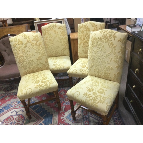 1614 - A set of four upholstered dining chairs. Shipping category D.