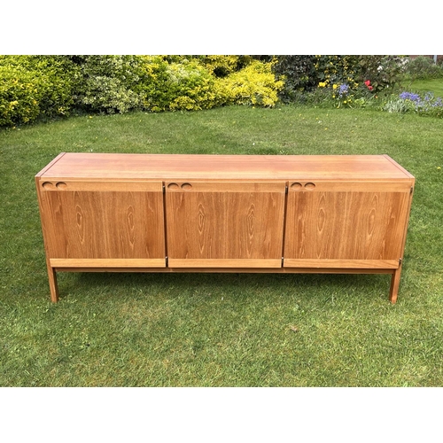 1652 - A vintage 1970s Danish Faarup Mobelfabrik teak sideboard, 183cm x 47cm x 73cm.