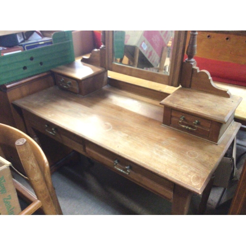 1653 - Oak dresser table & a oak sideboard with decorative carvings