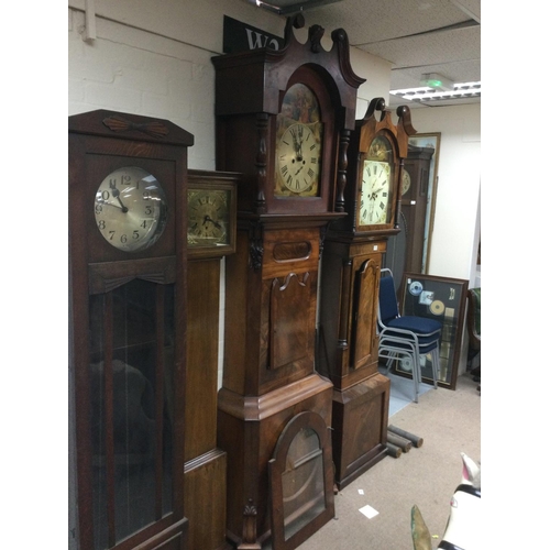 1672 - A large mahogany eight day longcase clock with a painted dial by Feather & Haworth, approx 245cm. Sh... 