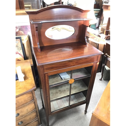 1684 - Edwardian Mahogany music cabinet 61x35x134cm (D) NO RESERVE