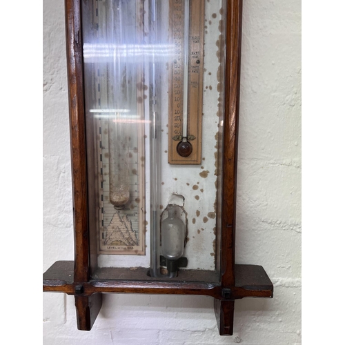 1709 - An Admiral Fitzroy barometer, areas of damage and wear. 90 x 25.5cm NO RESERVE