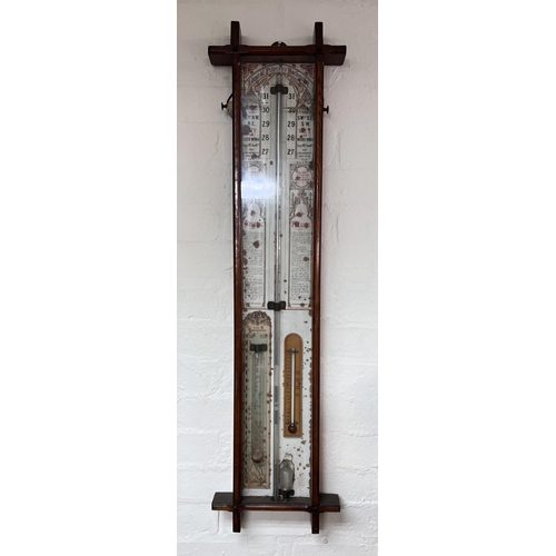 1709 - An Admiral Fitzroy barometer, areas of damage and wear. 90 x 25.5cm NO RESERVE