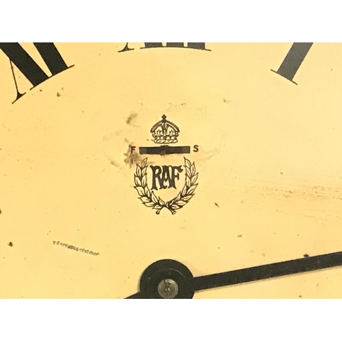 1718 - Vintage RAF clock , approximate diameter of 36cm. Postage cat D, seen working