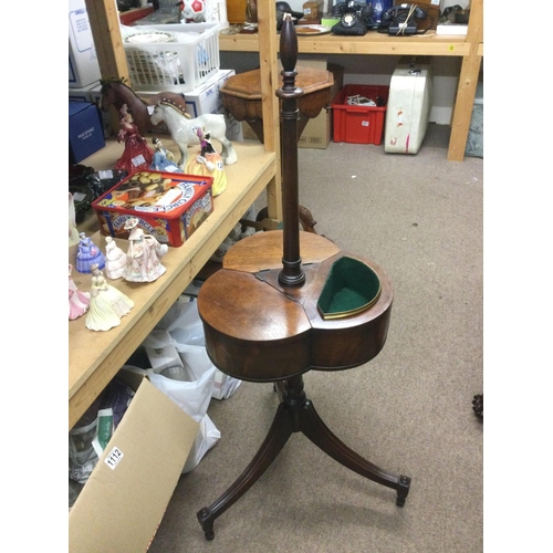 1730 - A regency mahogany sewing stand, approx 107cm tall. Shipping category D.