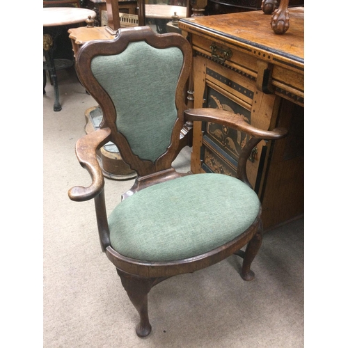 1740 - An 18th Century George III walnut open armchair. Shipping category D.