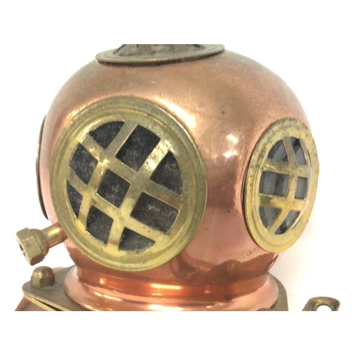 809 - Miniature brass and copper divers helmet , postage cat B