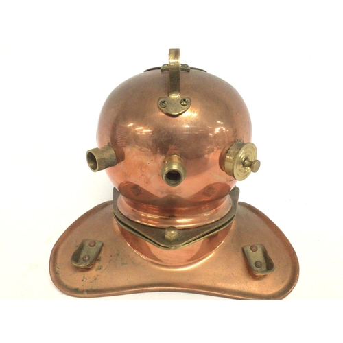 809 - Miniature brass and copper divers helmet , postage cat B