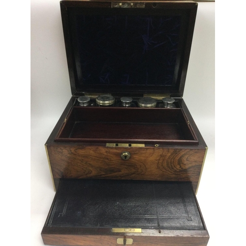 829 - A Victorian rosewood work box, approx 31cm x 24cm x 18.5cm. Shipping category D.