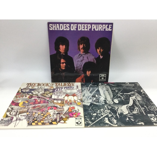 144 - The fist three Deep Purple LPs, generally Ex condition.