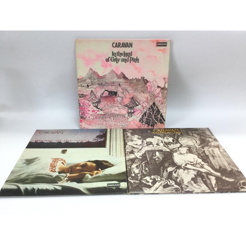 151 - Three early UK pressings of Caravan LPs comprising 'In The Land Of Grey And Pink', 'For Girls Who Gr... 