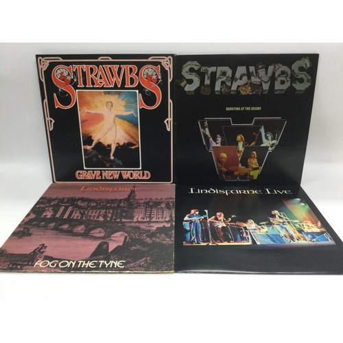 160 - Four folk rock LPs comprising two by Strawbs and two by Lindisfarne.