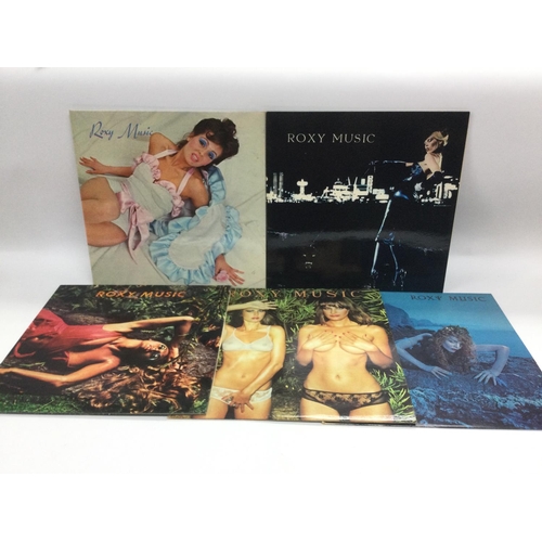 164 - Five Roxy Music LPs.