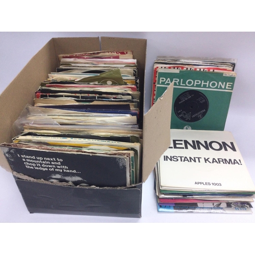 169 - A box of 7inch singles by various artists including The Beatles, Deep,Purple, Jimi Hendrix and other... 