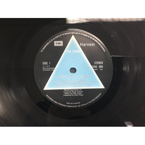 2 - A first UK pressing of 'Dark Side Of The Moon' by Pink Floyd with light blue solid triangle to label... 