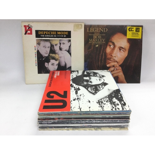 220 - A collection in two bags of 1970s and 80s pop, rock and reggae LPs by various artists comprising Dep... 