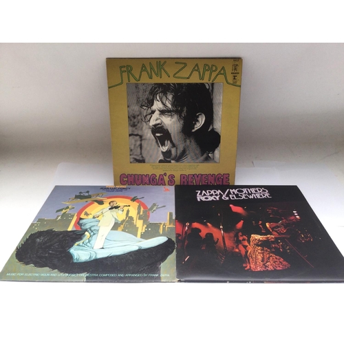 252 - Three Frank Zappa LPs comprising 'Chunga's Revenge', 'Roxy & Elsewhere' and 'King Kong'.