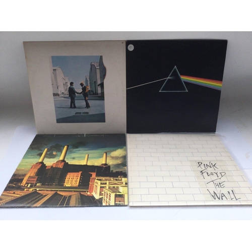 255 - Four early UK pressings of Pink Floyd LPs comprising 'Wish You Were Here', 'Animals', 'Dark Side Of ... 