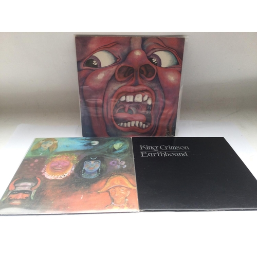 256 - Three early UK pressings of King Crimson LPs comprising 'In The Court Of The Crimson King', 'In The ... 