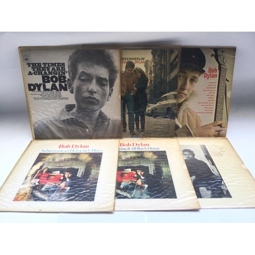 270 - Six UK pressings of Bob Dylan LPs comprising his self titled debut, 'Freewheelin', 'Bringing It All ... 