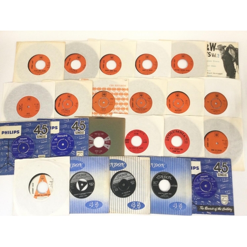 312 - A collection of Johnny Cash 7inch singles including an advance promo of 'You Beat All I Ever Saw'.