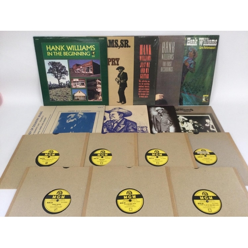 313 - A collection of Hank Williams LPs and 78s.