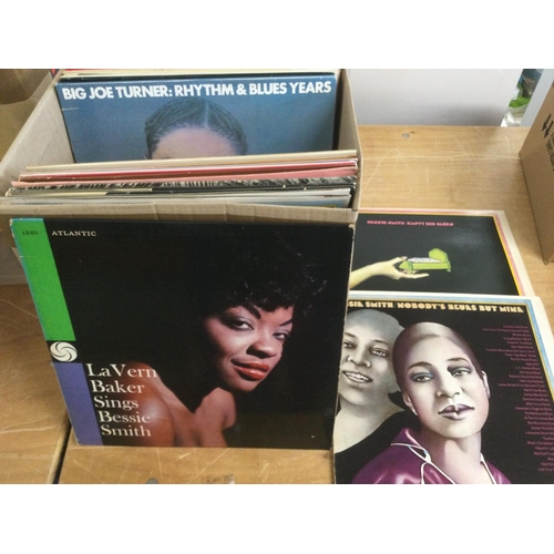 318 - A box of blues LP by various artists including Bessie Smith, Big Joe Turner and others.