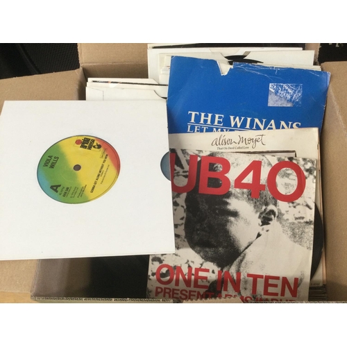 326 - Two boxes and a record case of 7inch singles including some reggae, soul, pop and rock artists.