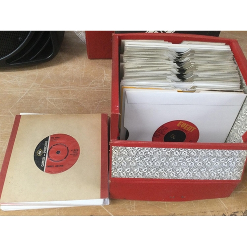 326 - Two boxes and a record case of 7inch singles including some reggae, soul, pop and rock artists.